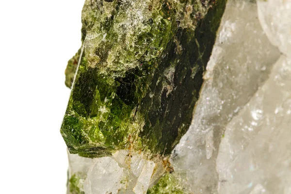 Macro Stone mineral Datolite på vit bakgrund — Stockfoto