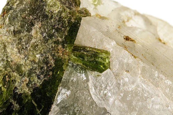 Macro stone mineral Datolite on a white background — Stock Photo, Image