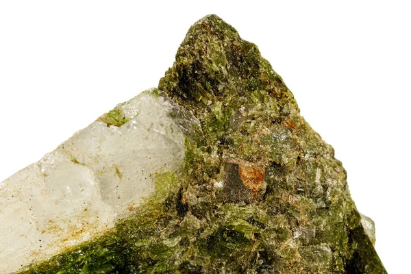 Makrostein-Mineral Datolith auf weißem Hintergrund — Stockfoto