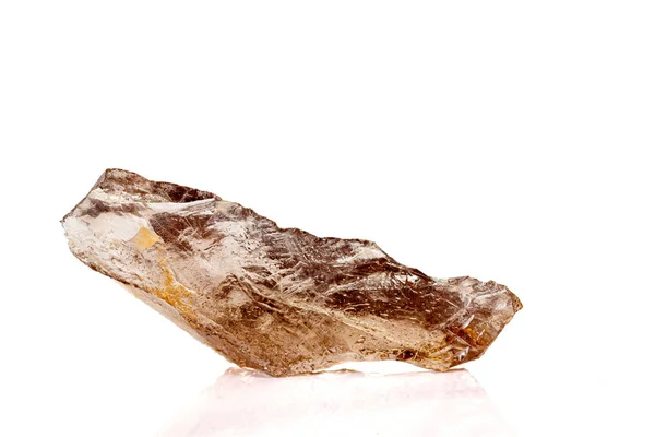 Macro stone mineral smoky quartz on a white background — Stock Photo, Image