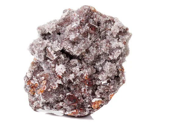 Mineral batu makro kuarsa Sphalerite pada latar belakang putih — Stok Foto