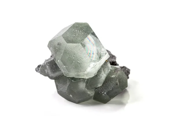 Macro stone Fluorite mineral on white background — Stock Photo, Image