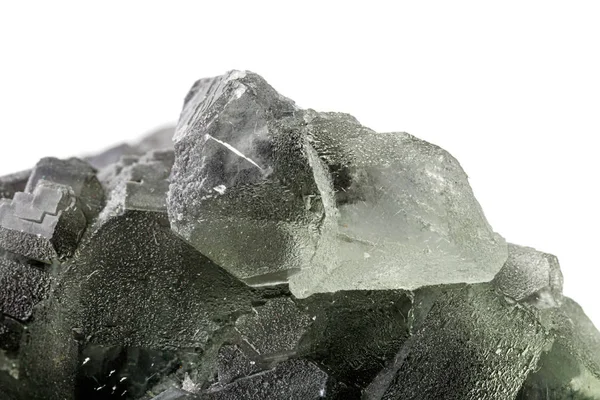 Macro pietra Fluorite minerale su sfondo bianco — Foto Stock