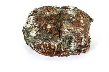 Makro mineral taş astrophyllite beyaz arka plan 