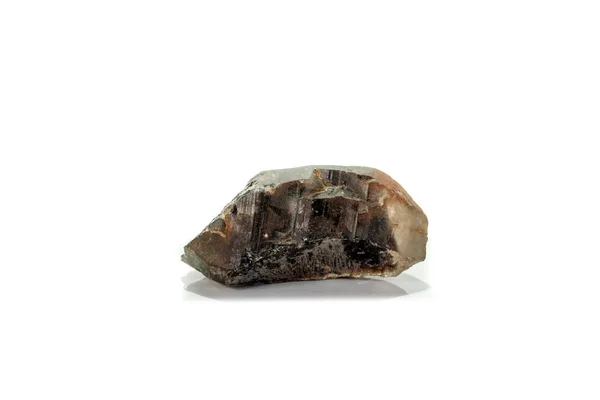 Macro mineral stone smoky quartz, rauchtopaz on a white backgrou — Stock Photo, Image