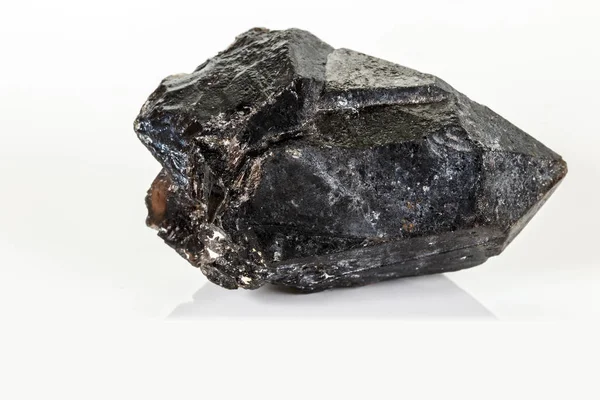 Macro mineral stone morros smoky quartz, morion rauchtopaz on a — Stock Photo, Image