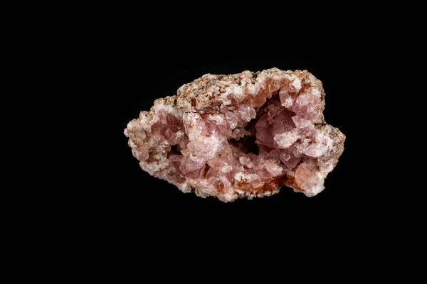 Macro mineral stone Pink Amethyst on a black background — Stock Photo, Image