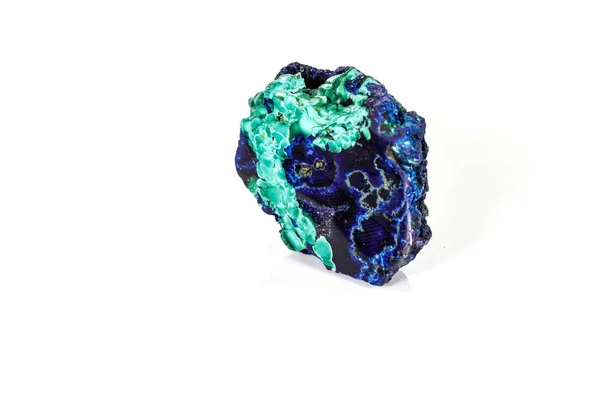 Macro mineral stone Malachite and Azurite against white backgrou — Stock Photo, Image