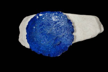 Makro mineral taş Azurit Siyah adam karşı siltstone