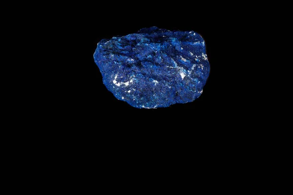 Pedra mineral macro Azurite em siltstone contra backgroun preto — Fotografia de Stock