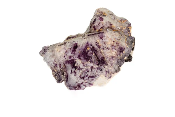 Pietra di fluorite macrominerale su sfondo bianco — Foto Stock