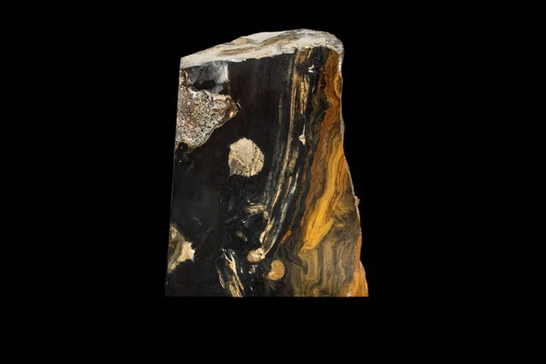 Макро-кам'яний мінеральний джаспер на чорному тлі — стокове фото