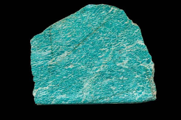 Makro av mineral sten Amazonit på svart bakgrund — Stockfoto
