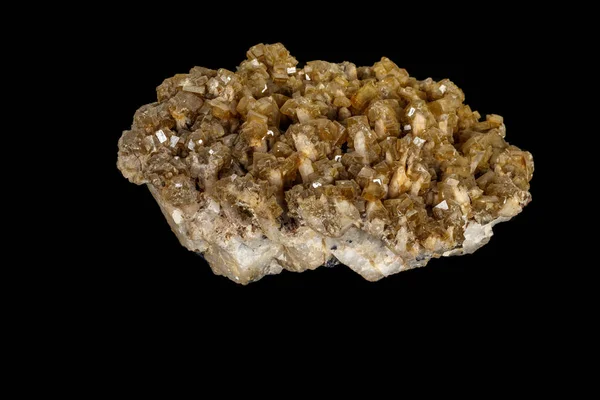 Macro di pietra minerale Baryte su sfondo nero — Foto Stock