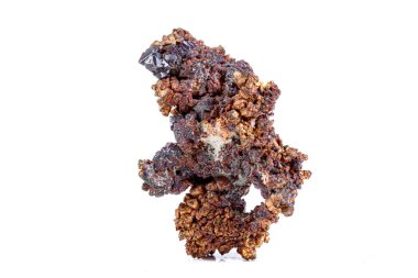 beyaz arka planda cuprite ile makro mineral taş bakır