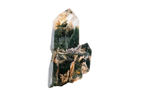 Макро Аксинітський мінеральний камінь на білому тлі — стокове фото