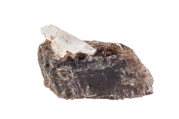 Macro minerale pietra quarzo cloruro su sfondo bianco — Foto Stock