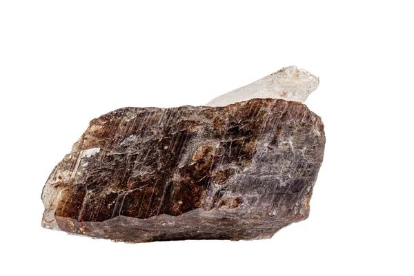 Cloreto de quartzo de pedra mineral macro sobre um fundo branco — Fotografia de Stock