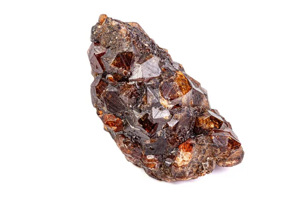 Makro mineral granat sten på en vit bakgrund — Stockfoto