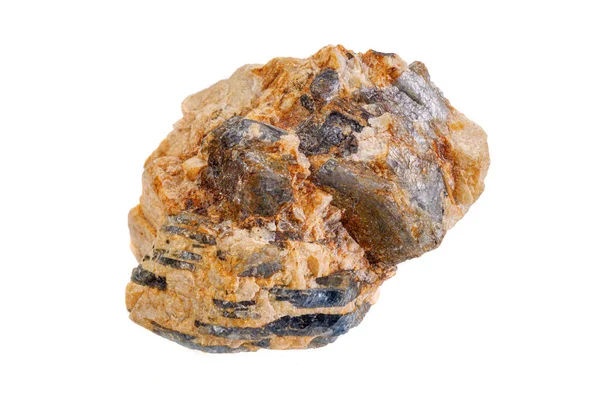 Zafiro piedra mineral macro sobre un fondo blanco — Foto de Stock