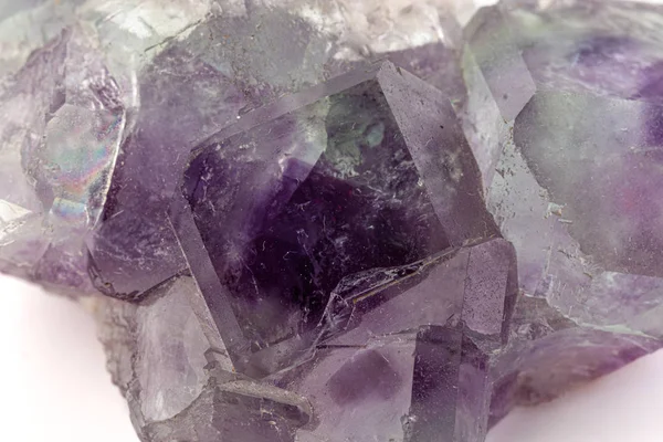 Macro mineral stone Fluorite crystal on a black background — Stock Photo, Image