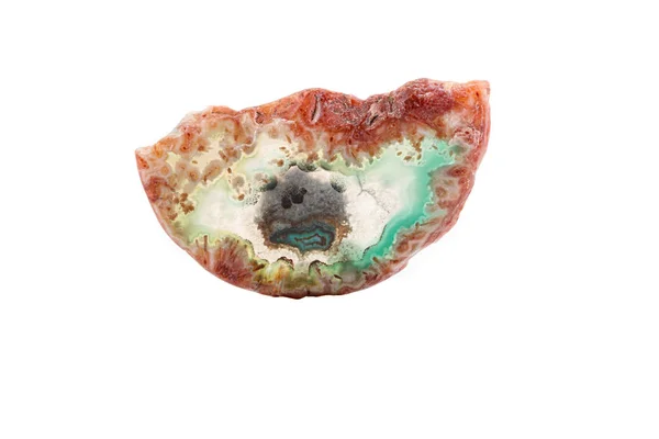 Macro mineral stone agate on a white background — Stock Photo, Image