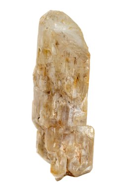 Beyaz arka plan üzerinde makro taş mineral topaz