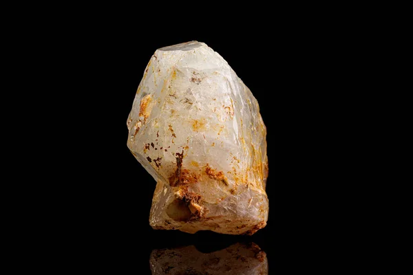 Macro Stenen Mineraal Kwarts Met Galena Een Zwarte Achtergrond Close — Stockfoto