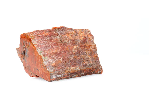 Makro taş mineral taşlaşmış ahşap beyaz arka planda yakın plan