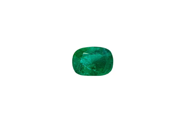 Makro Sten Mineral Emeralds Vit Bakgrund Närbild — Stockfoto