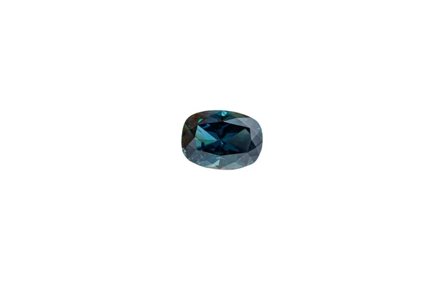 白底特写上巨石蓝宝石矿物 — 图库照片