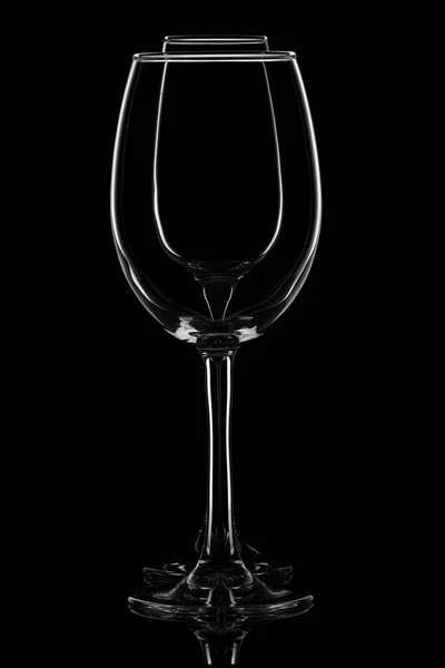 Bel Bicchiere Vino Sfondo Nero Vicino — Foto Stock