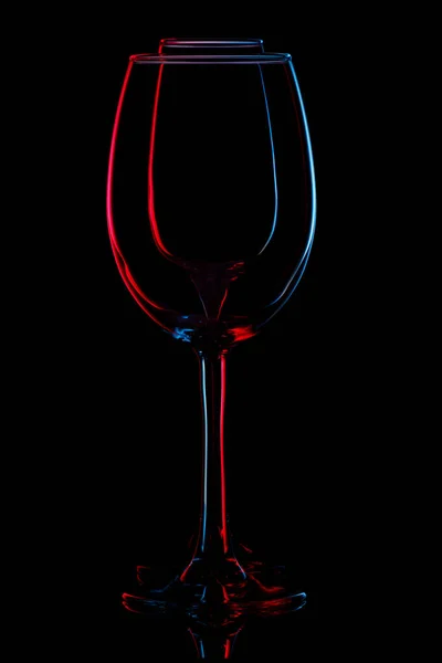 Vakkert Glass Vin Svart Bakgrunn – stockfoto