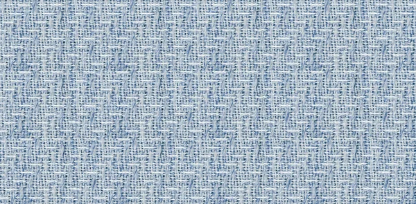 Mavi keten dokusu görünür liflerle yakın plan. Sürdürülebilir moda, iç tasarım ve doğal titreşimler için harika.
