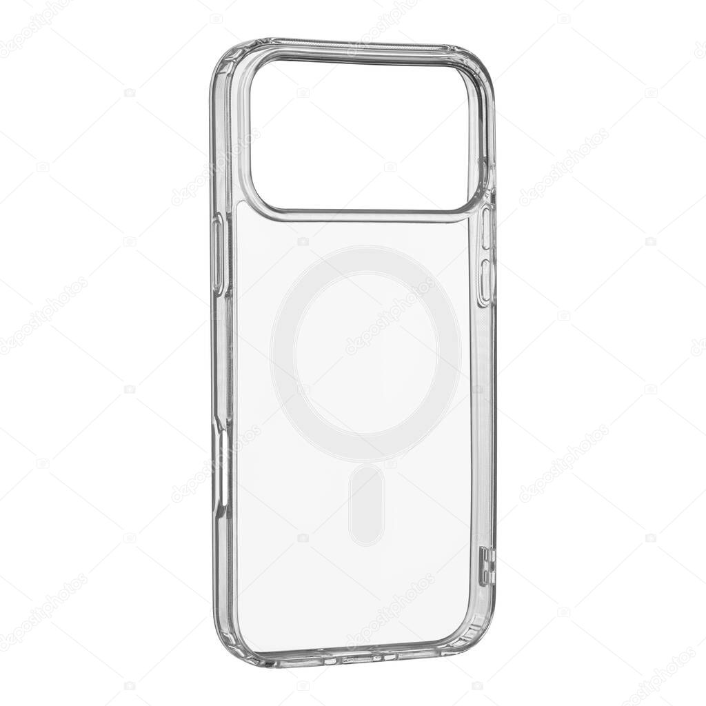 Flexible clear cover for smartphone model 17 Pro Max with magnetic ring for MagSafe accessories and wireless charging. Ideal for modern tech styling.