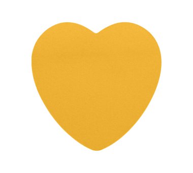 Beyaz arka planda parlak turuncu kalp şeklinde yapışkan bir kağıt. Romantik mesajlar veya yaratıcı hatırlatıcılar için mükemmel. Ofis veya ev kullanımı için basit ve canlı tasarım.