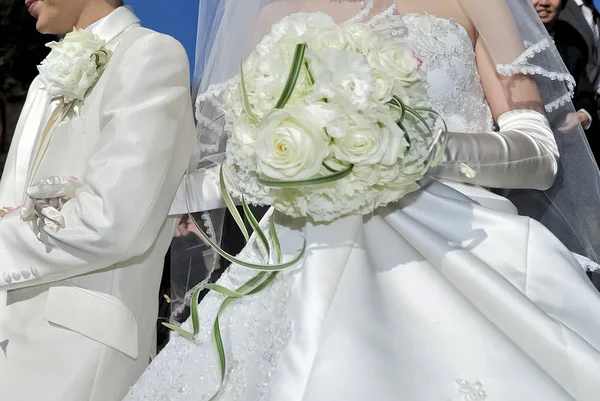 Imagem Nupcial Esplêndido Elegante Casamento Muito Agradável — Fotografia de Stock