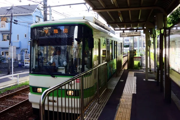 Unico Tram Che Corre Tokyo Otsuka — Foto Stock