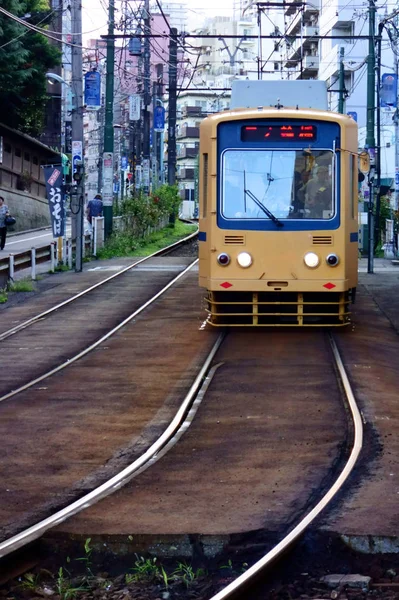 Tokyo Otsuka Çalışan Tek Tramvay — Stok fotoğraf