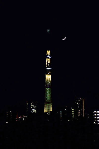 Σύμβολο Πύργος Τόκιο Sky Tree Νύχτα Θέα — Φωτογραφία Αρχείου