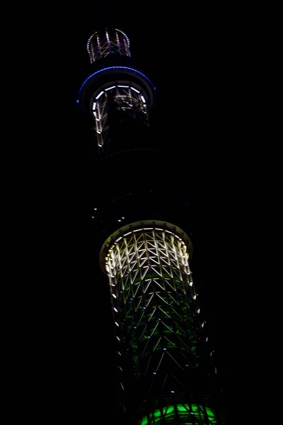 Nova Torre Símbolo Tokyo Sky Tree Que Brilha Céu Noturno — Fotografia de Stock