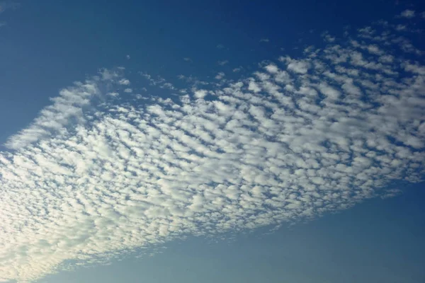 Een Aantrekkelijke Zee Van Wolken Die Zich Blauwe Lucht Verspreidt — Stockfoto