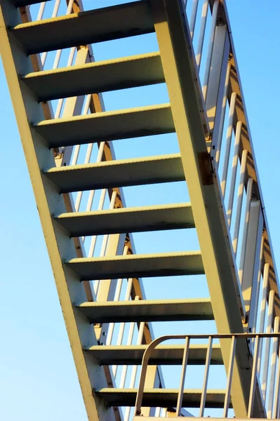 Escaleras Para Trabajo Dique Esclusa Del Río Tama —  Fotos de Stock