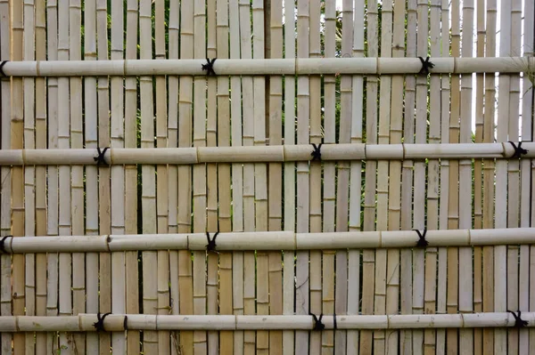 Modieus Hek Geweven Met Bamboe — Stockfoto