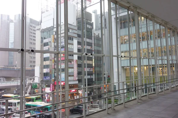 Blick Von Der Außenwand Des Glases Der Stadtpassage Vor Dem — Stockfoto