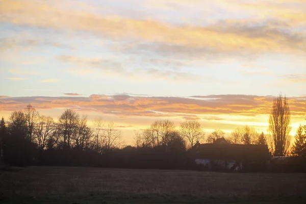 Malerischer Blick Auf Den Sonnenuntergang Ländlicher Umgebung — Stockfoto
