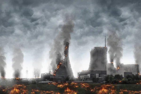 Large Radioactive Plant Fire — Stock Photo, Image