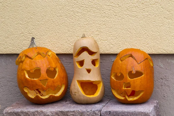 Scary Jack Lantern Halloween Pumpkins, selective focus