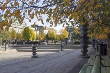 Görünüm binaların Kongresszentrum Park, Stockholm, İsveç 