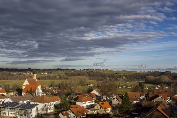 Vista Sul Paesaggio Urbano Della Città Peissenberg Durante Giorno — Foto Stock